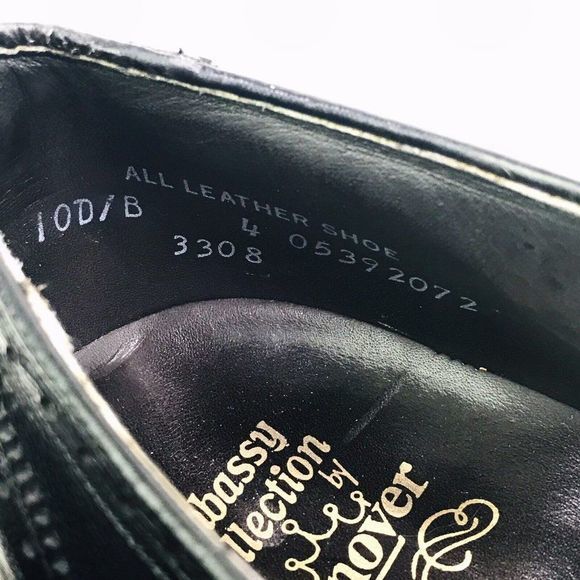 Hanover Vintage Embassy collection Mens Size 10 black leather oxford dress shoes main image 5